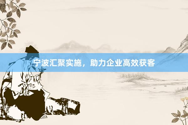 宁波汇聚实施，助力企业高效获客